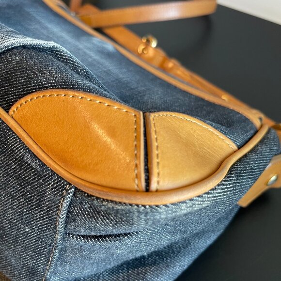 Burberry Brown Leather Trim Washed Denim Patchwork Crossbody Bag - Preowned - Picture 6 of 16